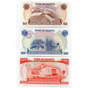 Uganda 50-500-1000 Shillings 1983 - 1985 (ND)
