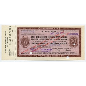 Russia - USSR Travel Cheque 20 Roubles 1975