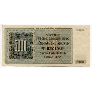 Bohemia & Moravia 5000 Korun 1944 Specimen