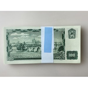 Czech Republic Original Bundle with 100 Banknotes 100 Korun 1993 (1961) Consecutive Numbers