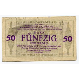 Germany Königsberg 50 Milliarden Mark 1923