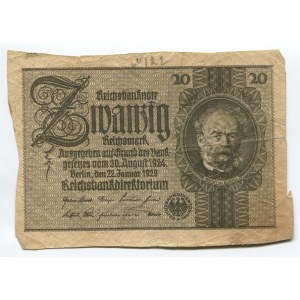 Germany - Weimar Republic 20 Reichsmark 1929 Test Print RARE