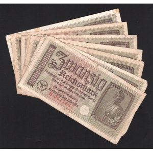 Germany - Third Reich 7 x 20 Reichsmark 1940 - 1945