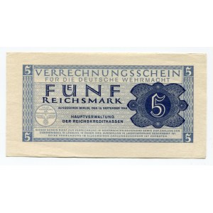 Germany - Third Reich 5 Reichsmark 1944 German Armed Forces (Wehrmacht)