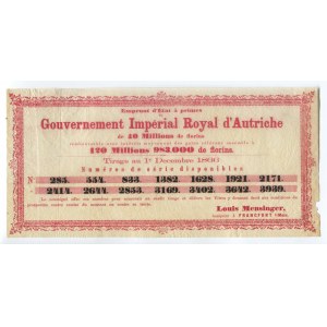 Austria Royal Imperial Government Lottery Ticket 1866 RARE