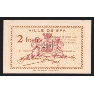 Belgium Ville de Spa 2 Francs 1919
