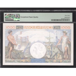 France 1000 Francs 1940 PMG 63
