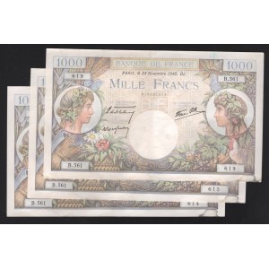 France 3 x 1000 Francs 1940