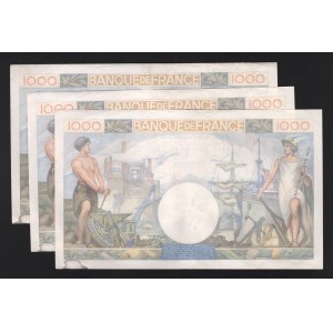 France 3 x 1000 Francs 1940