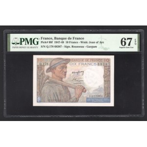 France 10 Francs 1949 PMG 67