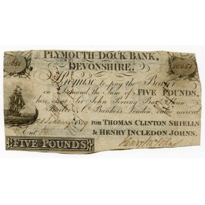 Great Britain 5 Pounds 1819 Plymouth Dock Bank, Devoshire