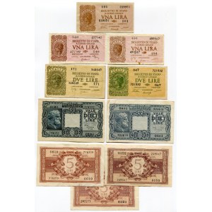 Italy Lot of 10 Banknotes 1944