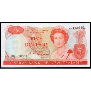 New Zealand 5 Dollars 1985 - 1989