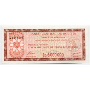 Bolivia 5 Million Pesos Bolivianos 1985