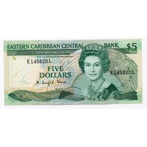 East Caribbean States Saint Lucia 5 Dollars 1988 - 1993 (ND)