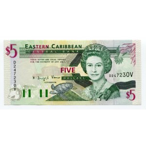 East Caribbean States St. Vincent 5 Dollars 1994 (ND)