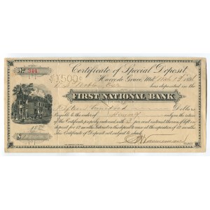 United States Philadelphia First National Bank 1500 Dollars 1896 RARE
