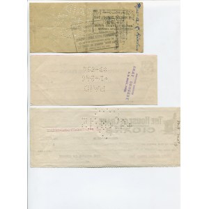 United States Set of 3 Cheques 1915 - 1945