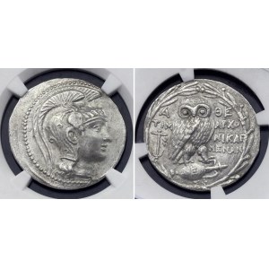 Ancient Greece Attica Athens AR Tetradrachm 200 - 100 BC NGC AU