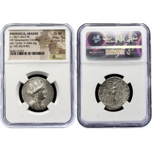 Ancient Greece Phoenicia Aradus AR Tetradrachm 137 - 43 BC NGC Ch XF