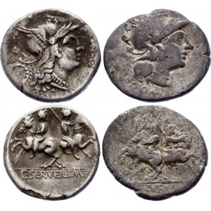 Roman Republic 2 x Denarius 136 BC C. Servilius M.F