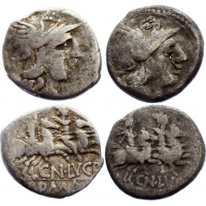Roman Republic 2 x Denarius 136 BC CN Lucretius