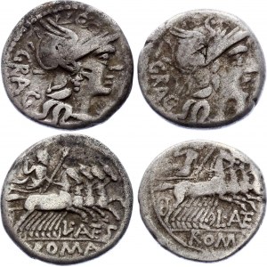 Roman Republic 2 x Denarius 136 BC L. Antestius Gragulus