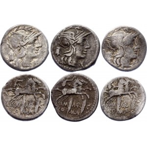 Roman Republic 3 x Denarius 134 BC M MARC