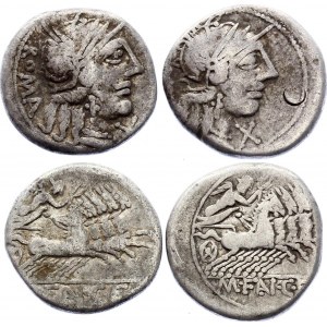 Roman Republic 2 x Denarius 123 BC M. Fannius C.F