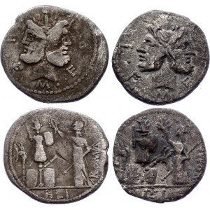 Roman Republic 2 x Denarius 119 BC Marcus Furius Lucii filius Philus