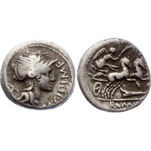 Roman Republic Denarius 115 BC M. Cipius M.F