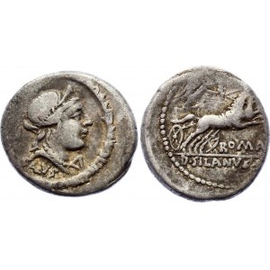 Roman Republic Denarius 91 BC D. Silanus L. F