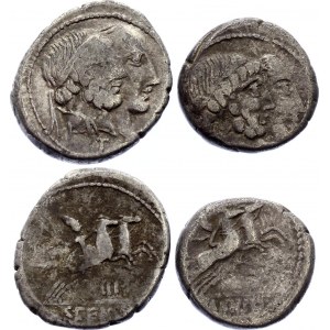 Roman Republic 2 x Denarius 88 BC C. Censorinus
