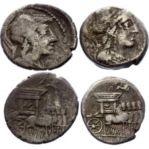 Roman Republic 2 x Denarius 87 BC L. Rubrius Dossenus