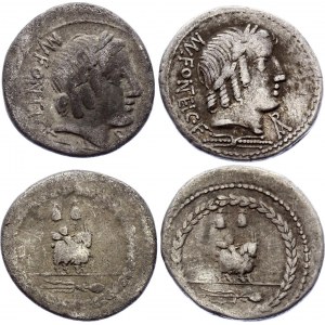 Roman Republic 2 x Denarius 85 BC Mn. Fonteius C.F