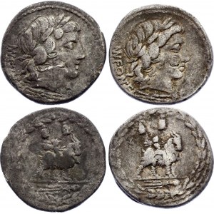 Roman Republic 2 x Denarius 85 BC Mn. Fonteius C.F