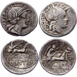 Roman Republic 2 x Denarius 77 BC L. Rutilius Flaccus