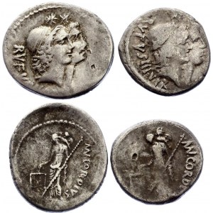 Roman Republic 2 x Denarius 46 BC Mn. Cordius Rufus