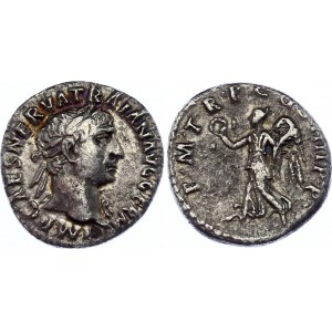 Roman Empire Denarius 100 AD Trajan Victory