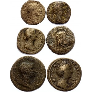 Roman Empire Lot of 6 Coins 100 - 230 AD