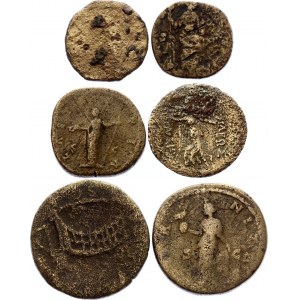 Roman Empire Lot of 6 Coins 100 - 230 AD