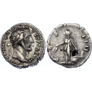 Roman Empire Denarius 154 AD Antoninus Pius Virtus