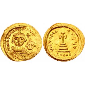 Byzantium Heraclius with Heraclius Constantine AV Solidus 610 - 641 AD