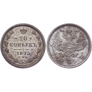 Russia 20 Kopeks 1875 СПБ HI