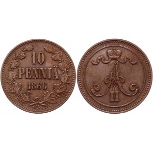Russia - Finland 10 Pennia 1866