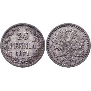 Russia - Finland 25 Pennia 1871 S R
