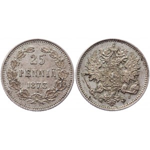 Russia - Finland 25 Pennia 1873 S