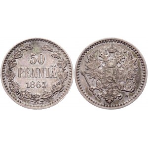 Russia - Finland 50 Pennia 1865 S