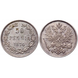 Russia - Finland 50 Pennia 1874 S