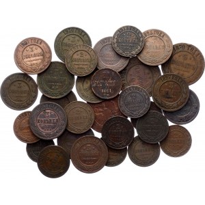 Russia Lot of 30 Coins 1861 - 1915